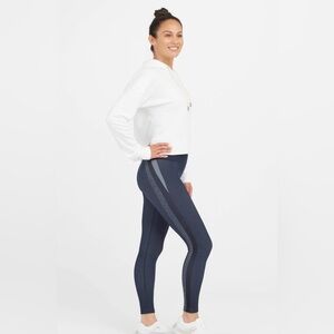 NWT SPANX Women’s Seamless Track Stripe Legging, Navy Haze, Large